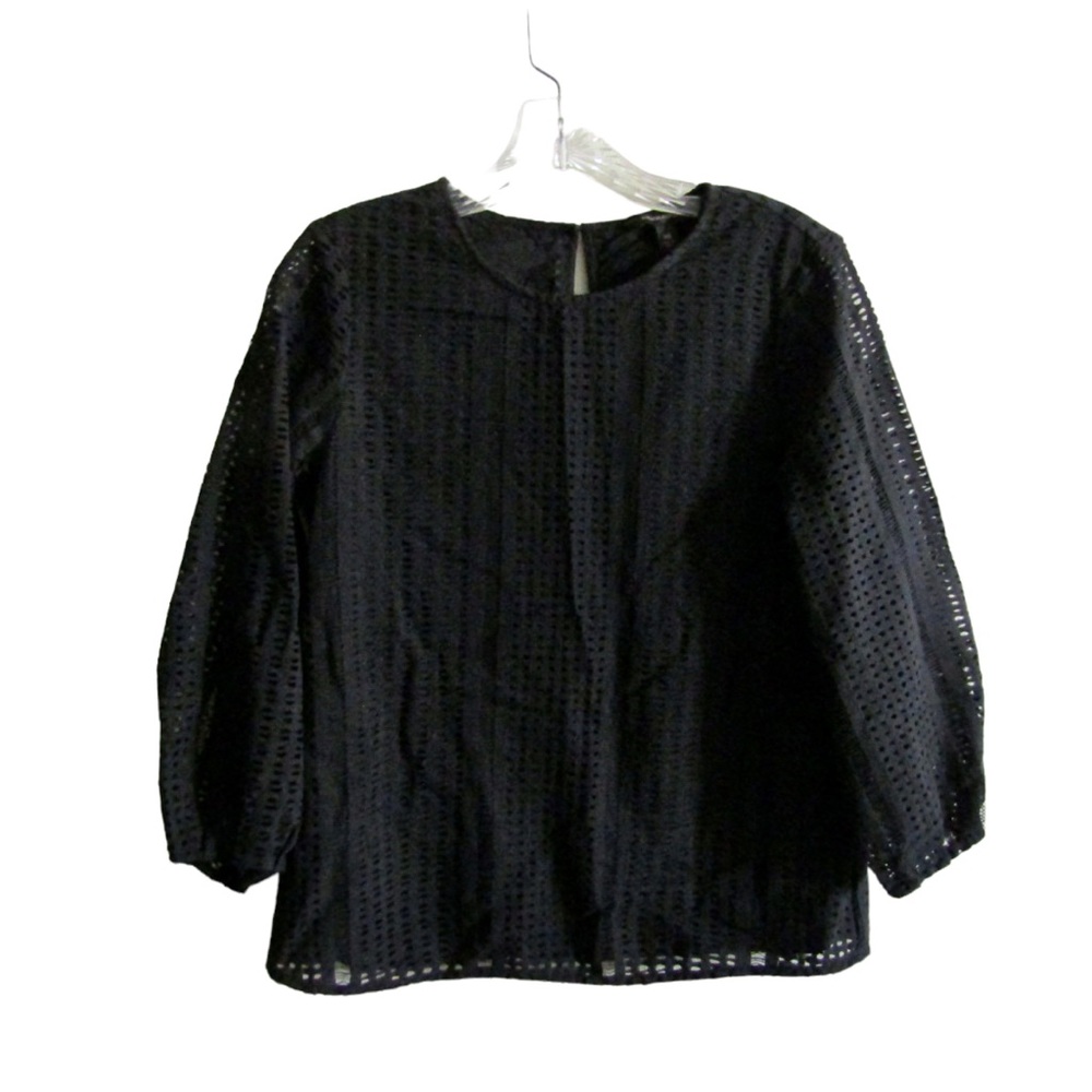 Banana Republic Black Patterned Cutout Top